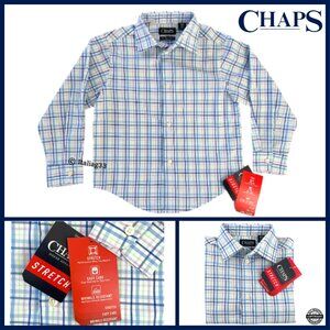 CHAPS Plaid Button Down Long Sleeve Dress Shirt $34 Boys XXS 4-5 NEW